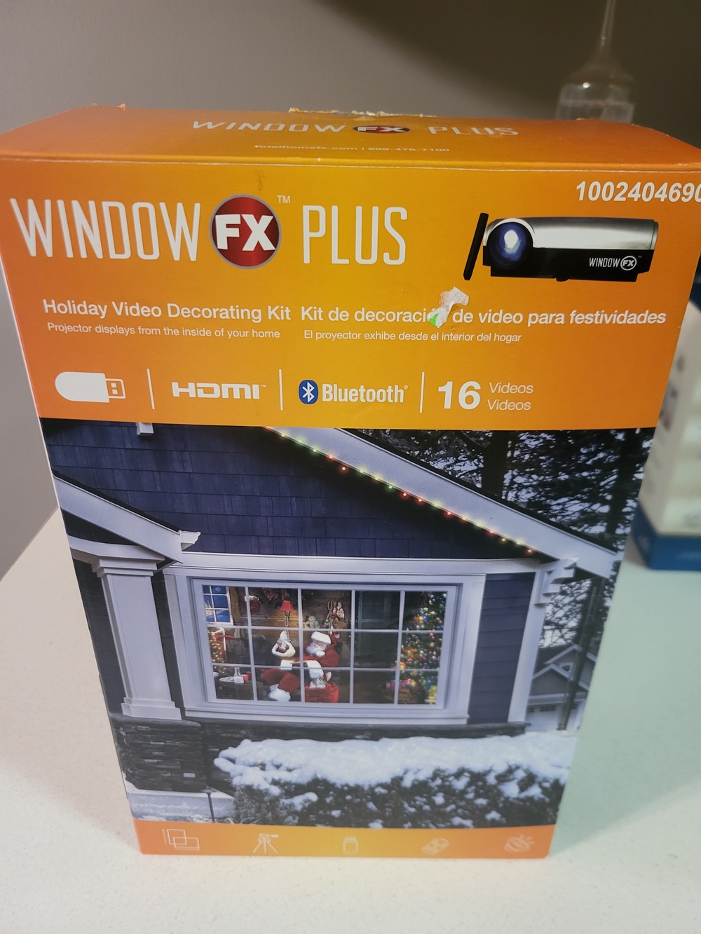 Window FX Plus Projector Decor Kit Bluetooth HDMI 16 Holiday Videos Open Box